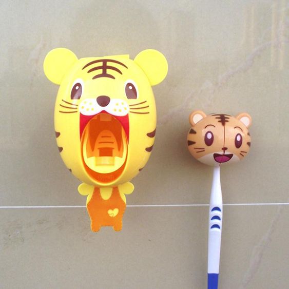 自動擠牙膏器懶人牙膏擠壓機卡通動物造型擠牙膏兒童情侶 【麥田印象】