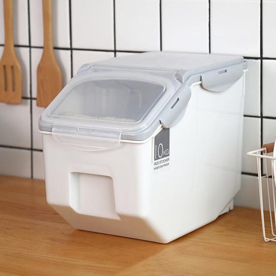 米桶-家用廚房米桶10kg塑料儲米箱20斤裝密封米缸防蟲防潮加厚儲物箱 【麥田印象】