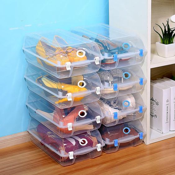 耐奔20個裝鞋盒透明單個家用塑料簡易鞋子收納神器整理箱鞋櫃裝鞋 【麥田印象】