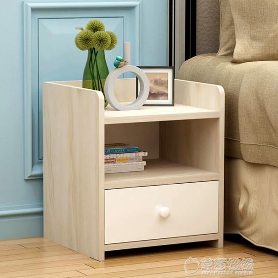 簡易床頭櫃迷你創意臥室現代簡約床邊櫃小型歐式塑料儲物收納櫃子 【麥田印象】