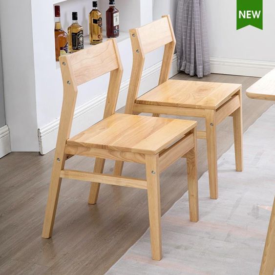 實木餐椅家用陽臺休閒桌椅靠背凳子現代簡約餐凳北歐椅子 【麥田印象】