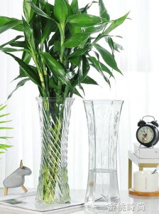 玻璃花瓶透明水養富貴竹百合花瓶擺件客廳插花干花北歐家用特大號 【麥田印象】