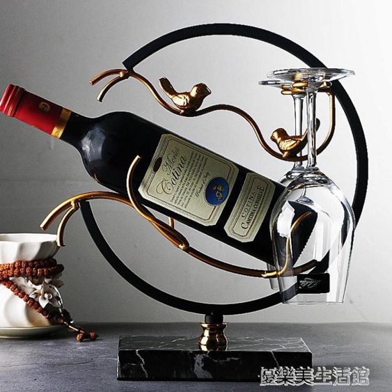現代新中式紅酒架擺件懸掛高腳杯紅酒杯家用架倒掛葡萄酒架子套裝 【麥田印象】
