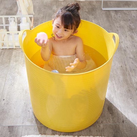 超大號兒童洗澡桶塑料小孩嬰兒寶寶浴盆泡澡桶家用可坐圓形中大童YDL 【麥田印象】