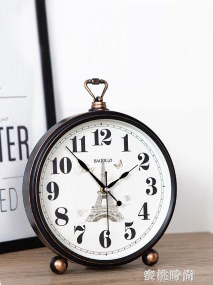 創意坐鐘錶座鐘客廳擺件歐式大號復古臺鐘時鐘桌面臺式鐘家用擺鐘 【麥田印象】