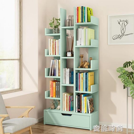 書架置物架落地簡約創意學生樹形經濟型簡易小書櫃收納家用省空間 【麥田印象】