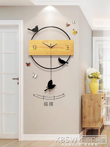 鐘錶掛鐘客廳創意現代簡約北歐石英鐘大氣靜音個性家用時尚時鐘錶CY 【麥田印象】