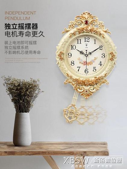 北極星歐式鐘錶創意掛鐘搖擺時尚掛牆掛錶靜音客廳時鐘石英鐘家用CY 【麥田印象】