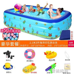 兒童充氣游泳池家用成人加厚超大號水上樂園小孩寶寶家庭嬰兒泳池 【麥田印象】