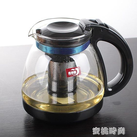 泡茶壺玻璃茶壺套裝過濾耐高溫家用養生泡茶器青蘋果玻璃水壺防爆 【麥田印象】