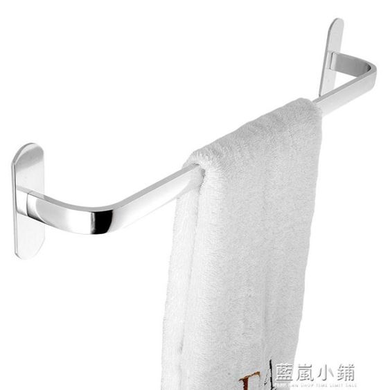 溫潔爾衛生間毛巾架吸盤浴室太空鋁單桿強力免打孔毛巾桿 【麥田印象】