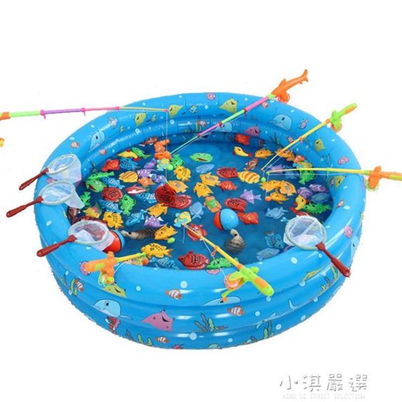 兒童磁性釣魚玩具池套裝廣場擺攤夜市戶外益智寶寶小孩充氣釣魚池CY 【麥田印象】