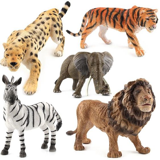 兒童仿真動物園玩具模型野生動物軟膠獅子老虎犀牛豹子大象斑馬- 【麥田印象】
