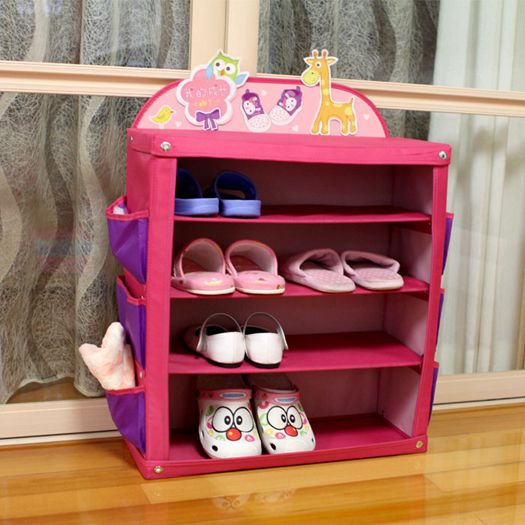 創意折疊寶寶鞋櫃兒童鞋架多層簡易牛津布可愛卡通幼兒園小孩鞋櫥 【麥田印象】