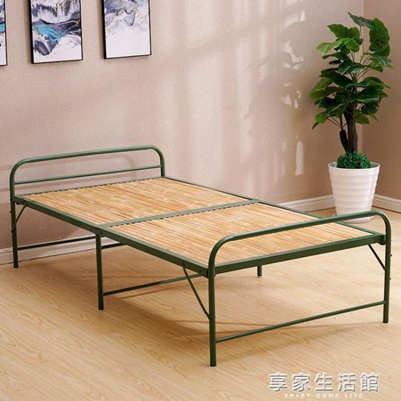 竹床折疊床單人床1米1.2米簡易床加固辦公室午休床家用小床竹板床 【麥田印象】