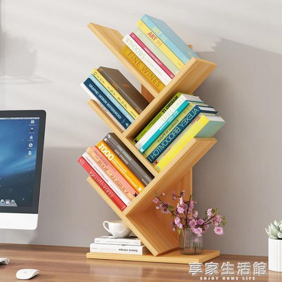 簡易小書架置物架桌上學生用簡約落地組裝桌面小書架書櫃創意收納 【麥田印象】