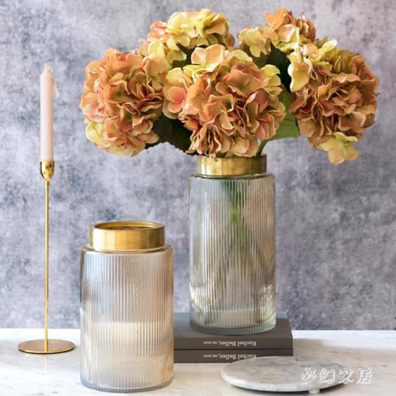 風格創意花器擺件客廳插花玻璃透明花瓶家居飾品裝飾擺設QW3614 【麥田印象】