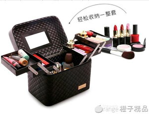 大容量韓國化妝包女多功能層小號網紅便攜手提化妝品收納盒簡約箱 【麥田印象】