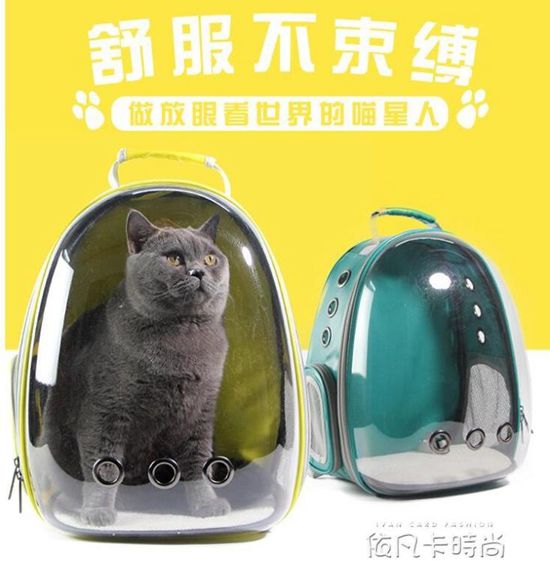 太空艙寵物包貓包透明便攜雙肩書包袋子背包狗狗貓咪裝貓的外出包 【麥田印象】