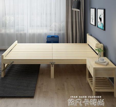 折疊床實木成人家用1.2米木板簡易辦公室午休省空間租房單人小床 【麥田印象】