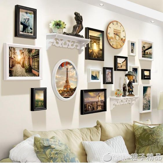 歐式照片牆客廳創意置物架掛牆相框牆組合臥室相片框室內裝飾品 【麥田印象】