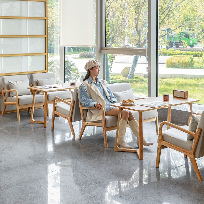沙發 懶人沙發 連鎖奶茶店桌椅組合日式簡約洽談實木椅甜品咖啡休閑餐廳雙人沙發