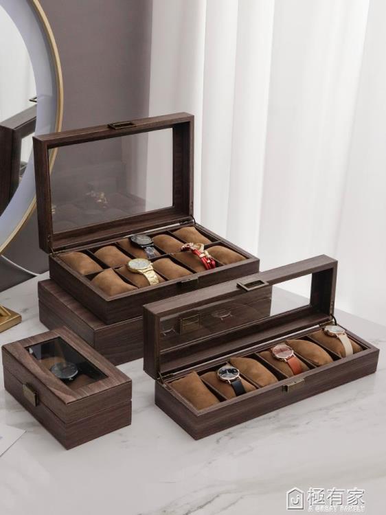 手錶盒子復古收納盒簡約木質家用12六錶位便攜式機械錶腕錶收藏盒