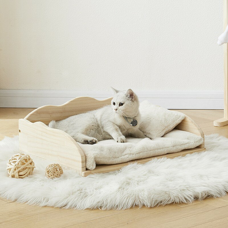 網紅貓窩冬季保暖貓咪寵物床四季通用狗窩比熊實木可拆洗泰迪狗床