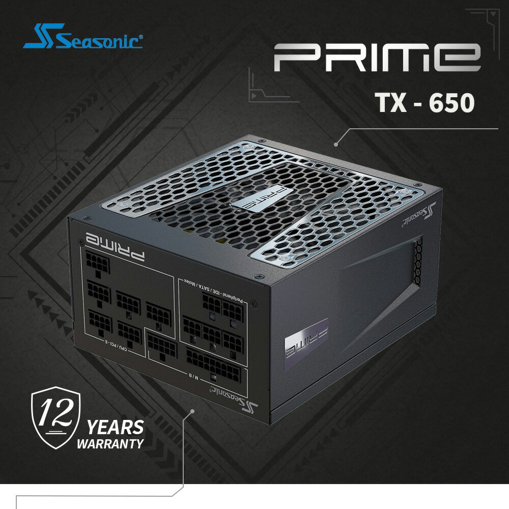 【Line7%回饋】【澄名影音展場】海韻 Seasonic PRIME TX-650 電源供應器 鈦金/全模 (編號:SE-PS-PRTX650)