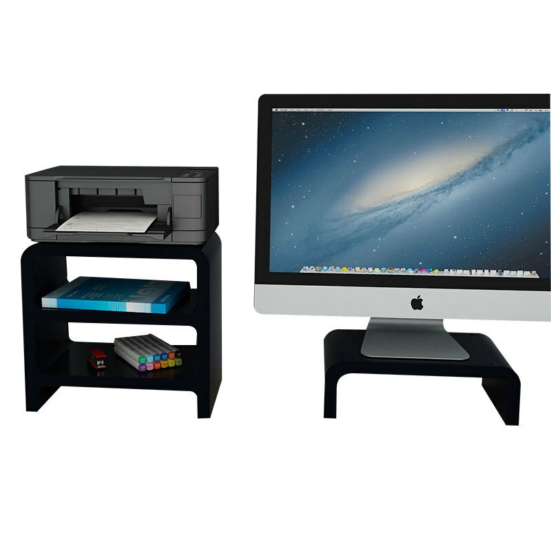 小型打印機置物架桌麵零甲醛辦公電腦顯示器墊高底座打印機增高架
