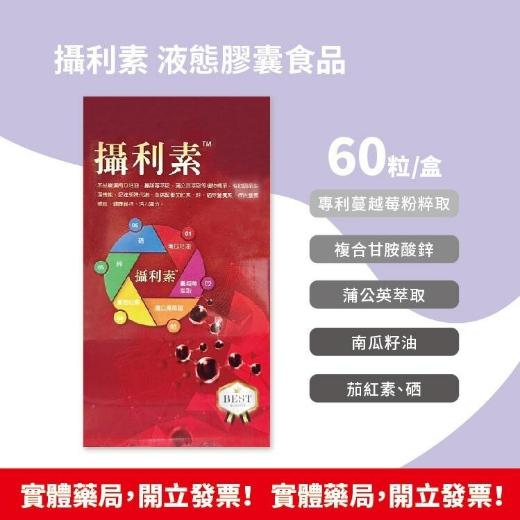 藥局現貨速出 攝利素 60顆/盒 男人之寶 南瓜籽油 茄紅素 複合甘胺酸鋅 蒲公英萃取 公司貨
