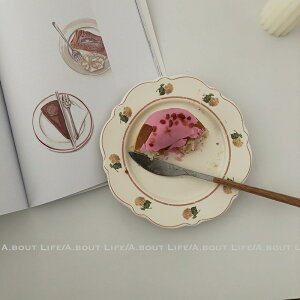 「About Life」出口復古vintage做舊美式田園風花朵陶瓷ins甜品盤
