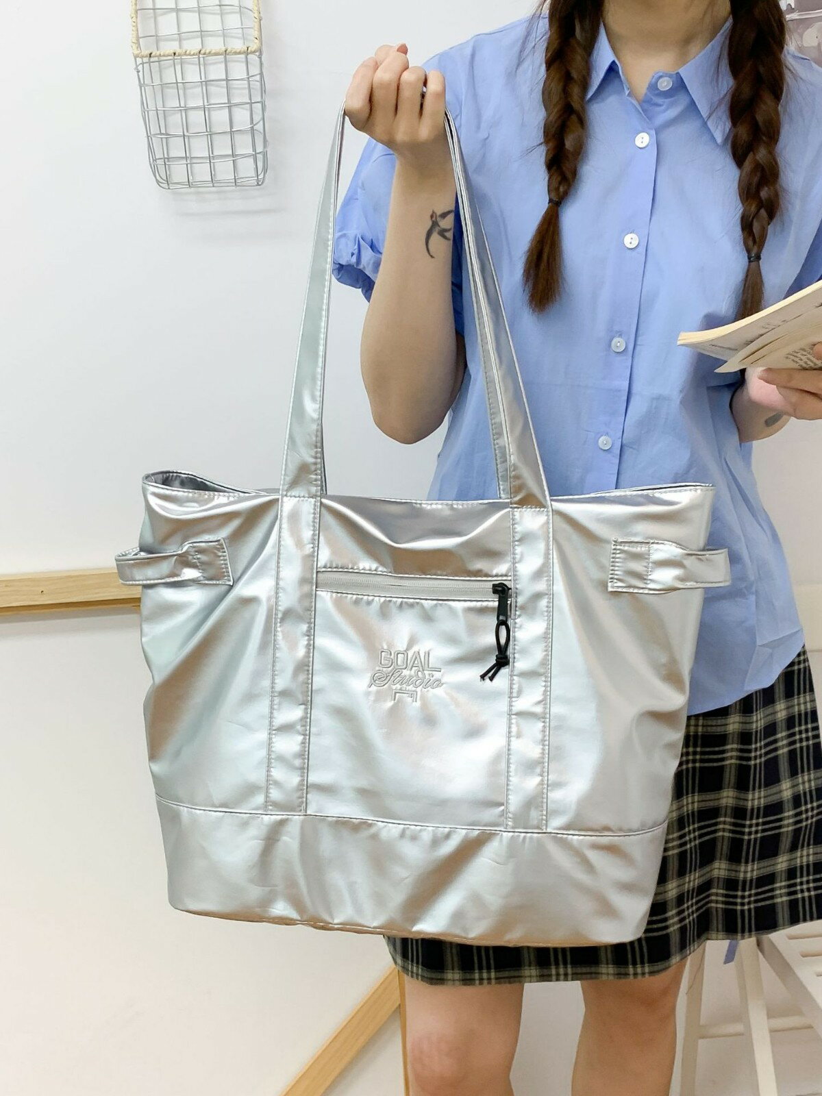 ins韓系時尚女包腋下包2025新款大容量百搭托特包時尚通勤單肩包