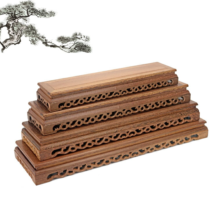 木雕刻工品翅木件底座木托架方形奇石花盆佛像底座