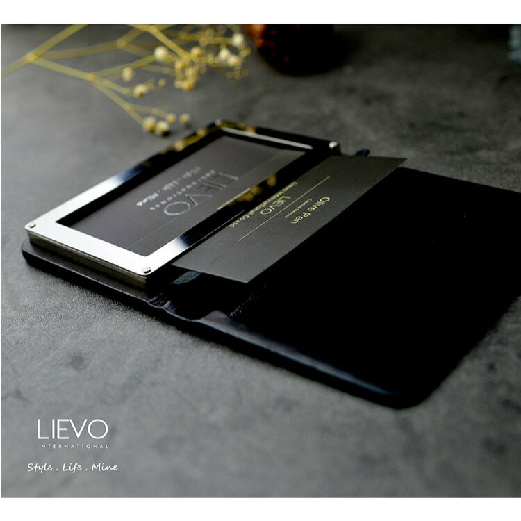 【LIEVO】 SHOW - 名片夾_霧墨灰 (附禮盒包裝) 2