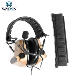 【可開發票】WADSN沃德森戰術通訊耳機頭帶軟膠皮質耳機套C2黑色頭箍頭套配件