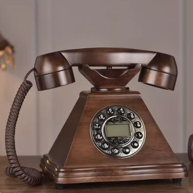 歐式複古電話機 老式轉盤撥號盤 電話機座機 仿古古董電話
