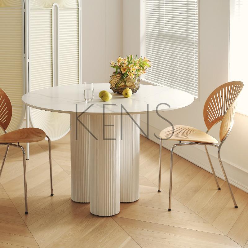 餐臺 餐桌 北歐設計師原木色實木圓餐桌輕奢客廳洽談桌子咖啡桌小戶型的桌子