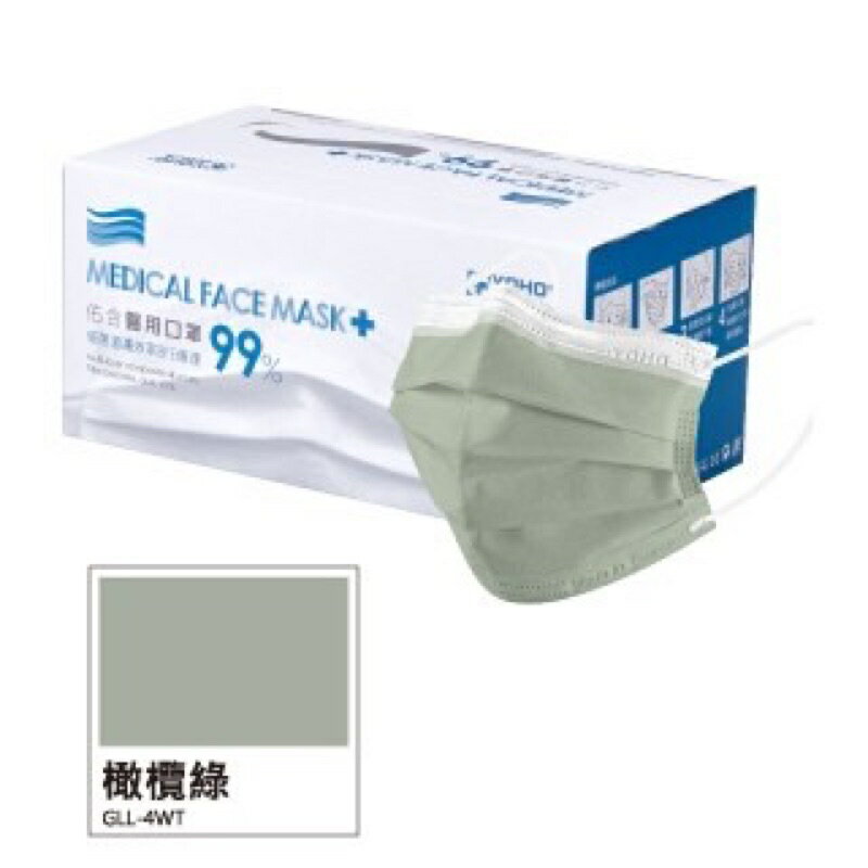 實體藥局✅ 佑合 平面醫療口罩 成人 兒童口罩 墨藍迪色 50入 盒 醫用口罩 平面口罩 7
