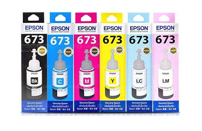 EPSON T6731+T6732+T6733+T6734+T6735+T6736原廠盒裝墨水T673(1組6色) 適用:L800/L805/L1800