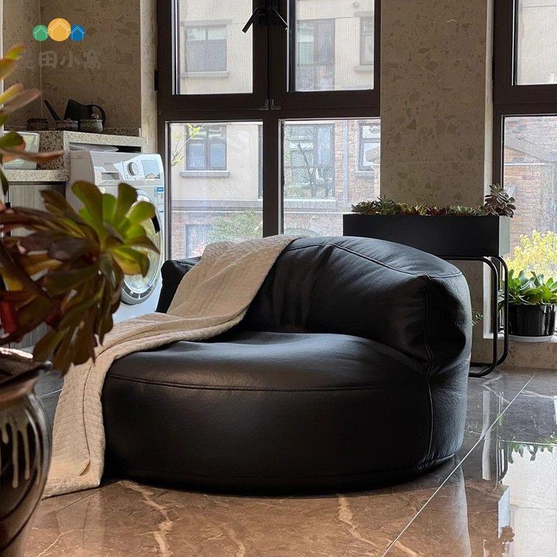 【花田小窩】 半月懶人沙發 單人懶人椅 小戶型出租屋沙發 可躺可睡陽臺豆袋小沙發 免運 可開發票
