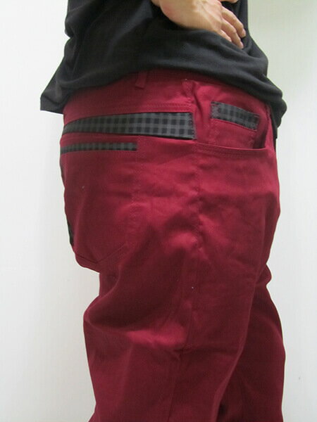 sun-e加大尺碼彈性色褲長褲、加大尺碼馬卡龍色長褲、加大尺碼休閒褲、加大尺碼彈性長褲、口袋緣格紋裝飾、腰圍有皮帶環(褲耳)、褲檔有拉鍊(321-2019-02)紅色 腰圍:38 40 42 44(英吋) [實體店面保障] 7