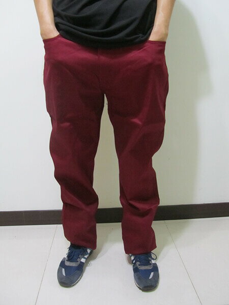 sun-e加大尺碼彈性色褲長褲、加大尺碼馬卡龍色長褲、加大尺碼休閒褲、加大尺碼彈性長褲、口袋緣格紋裝飾、腰圍有皮帶環(褲耳)、褲檔有拉鍊(321-2019-02)紅色 腰圍:38 40 42 44(英吋) [實體店面保障] 1