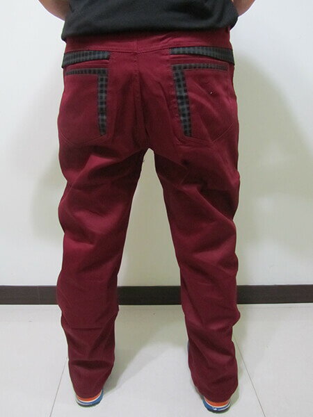 sun-e加大尺碼彈性色褲長褲、加大尺碼馬卡龍色長褲、加大尺碼休閒褲、加大尺碼彈性長褲、口袋緣格紋裝飾、腰圍有皮帶環(褲耳)、褲檔有拉鍊(321-2019-02)紅色 腰圍:38 40 42 44(英吋) [實體店面保障] 9