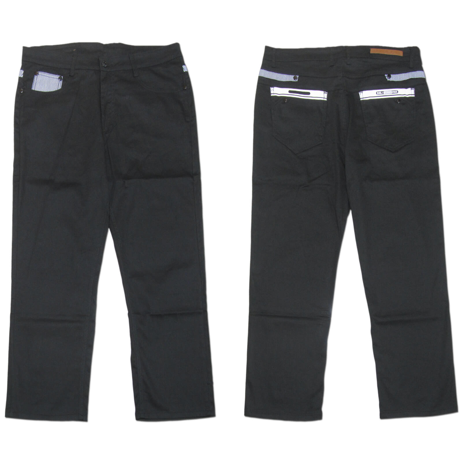 sun-e加大尺碼彈性色褲長褲、加大尺碼馬卡龍色長褲、加大尺碼休閒褲、加大尺碼彈性長褲、後袋緣膠印英文字、腰圍有皮帶環(褲耳)、褲檔有拉鍊(321-3011-21)黑色 腰圍:38 40 42 44(英吋) [實體店面保障] 1