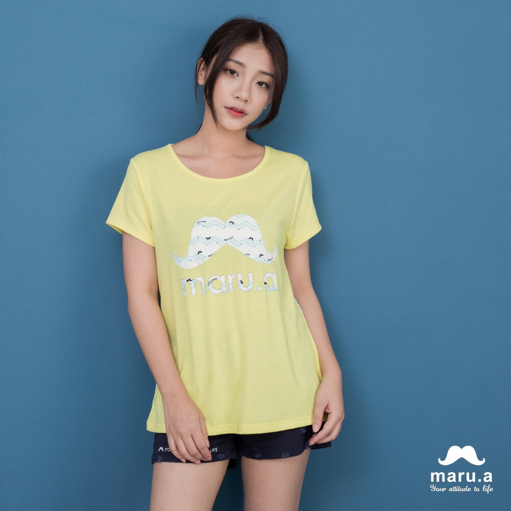 【maru.a】親子裝波浪鬍子印花T-shirt(2色)7921212 / 7951212