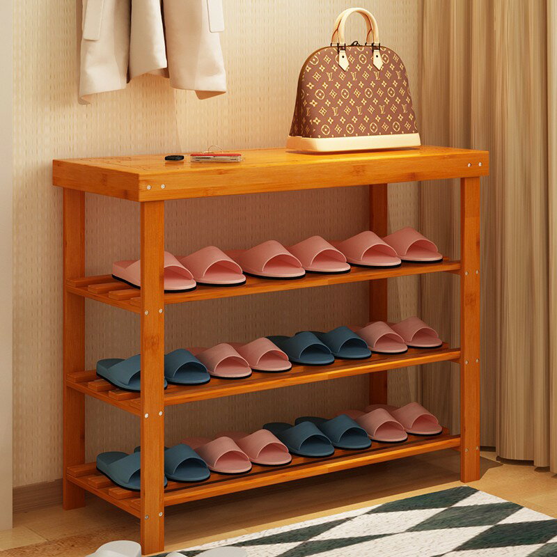鞋架多層簡易家用實木鞋櫃換鞋凳竹子收納架組裝現代簡約防塵鞋架