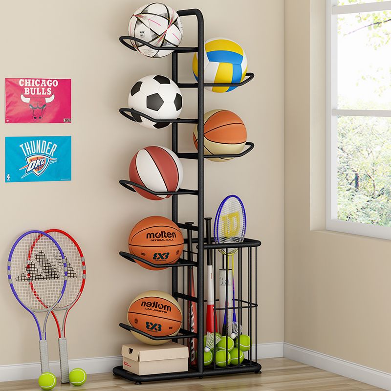 【免運】開發票 美雅閣| 籃球收納架室內足球排球擺放架羽毛球拍收納框家用兒童球類置物架