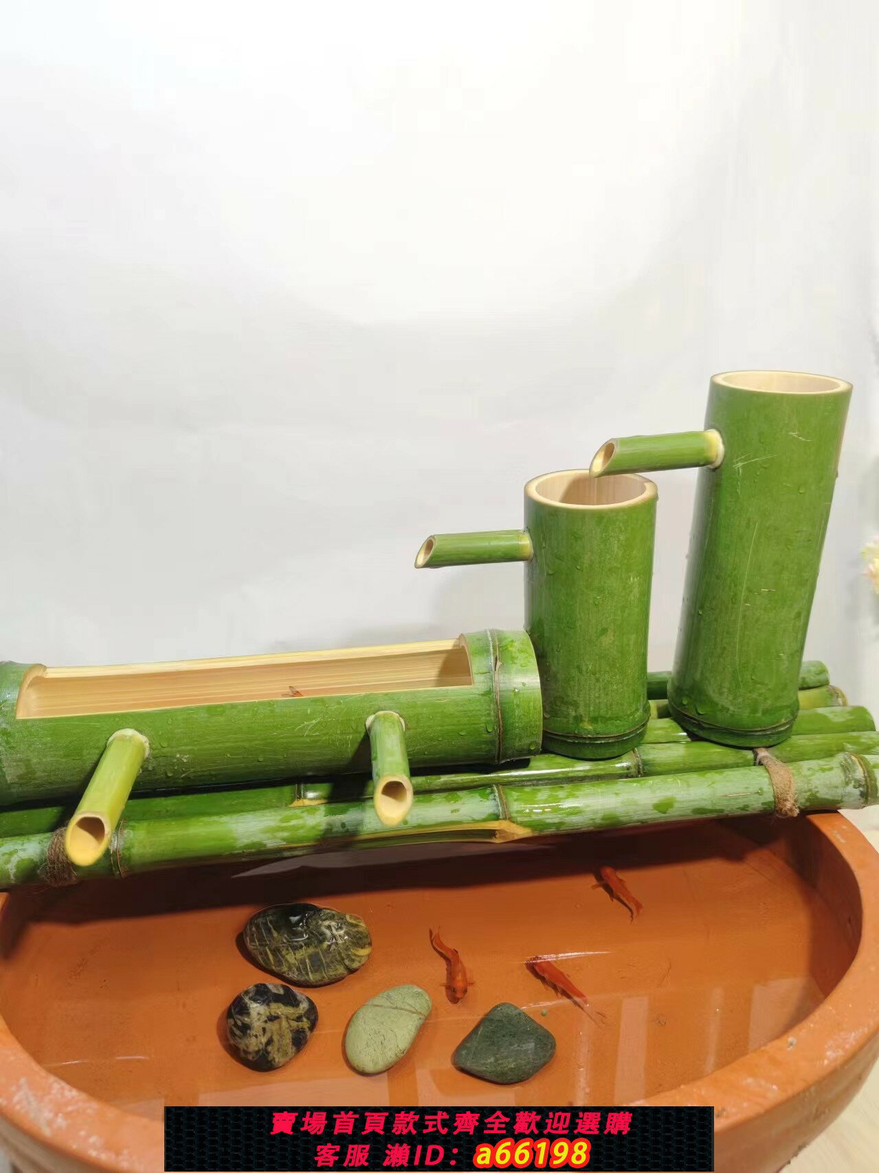 【臺灣公司 可開發票】竹子流水器竹筒流水養魚過濾金魚缸擺件水循環流水魚缸過濾制氧增
