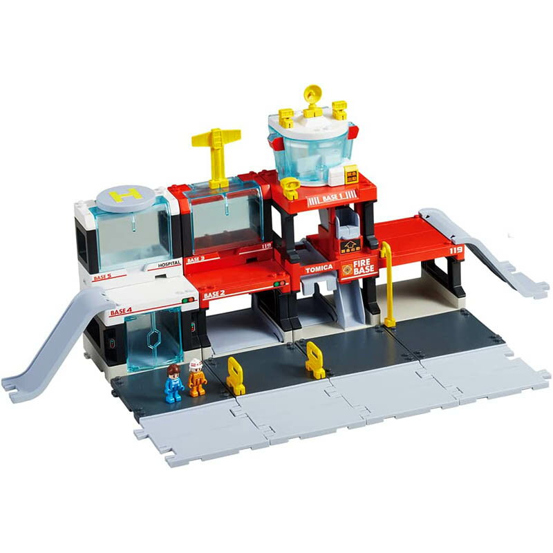 【Fun心玩】TW20968 正版 新城鎮 消防基地 (內附消防車*1) TOMICA 消防車 多美小汽車 場景 模型 2